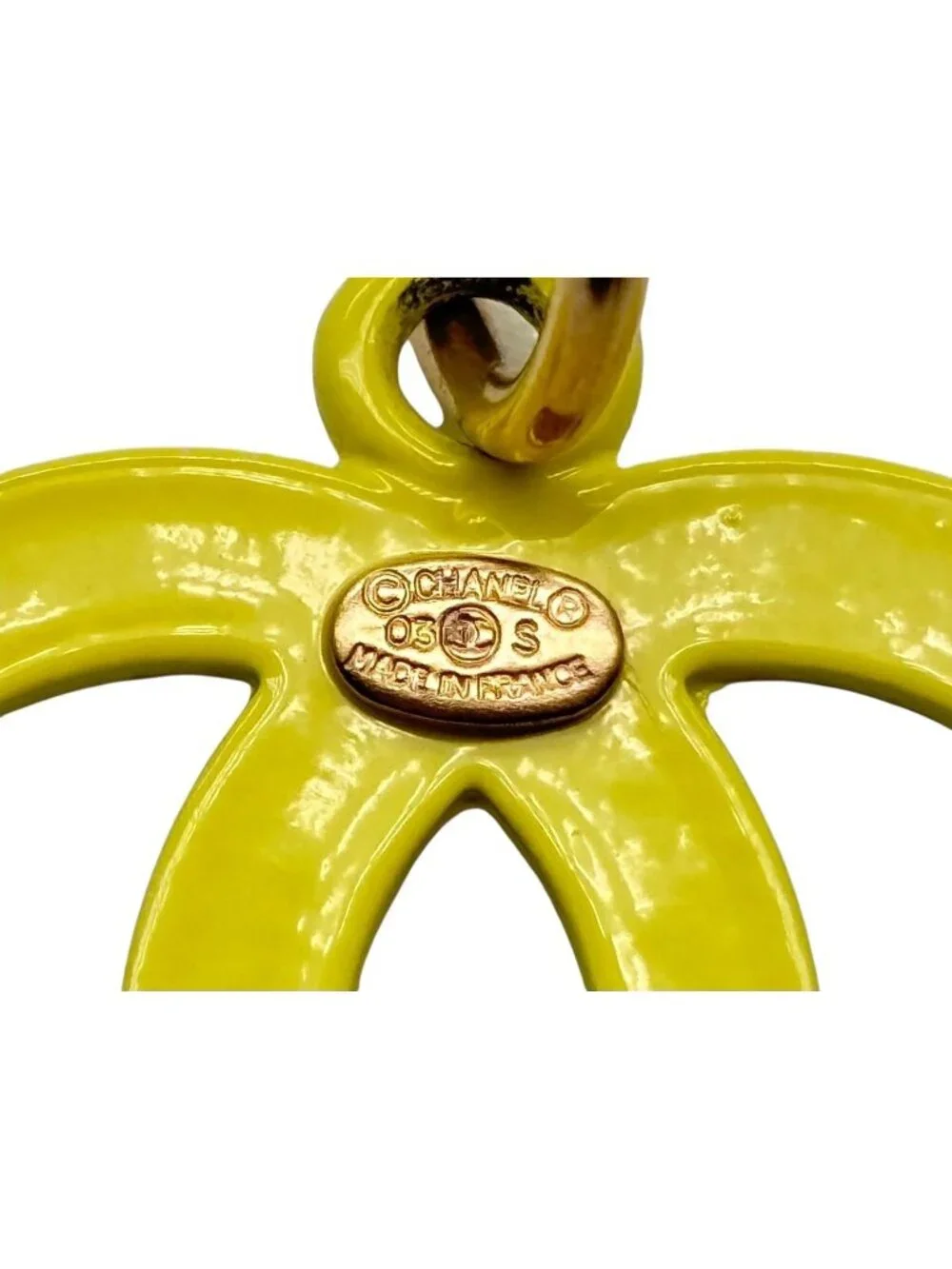 Chanel CC Logo Swing Earrings 03 Yellow Gold